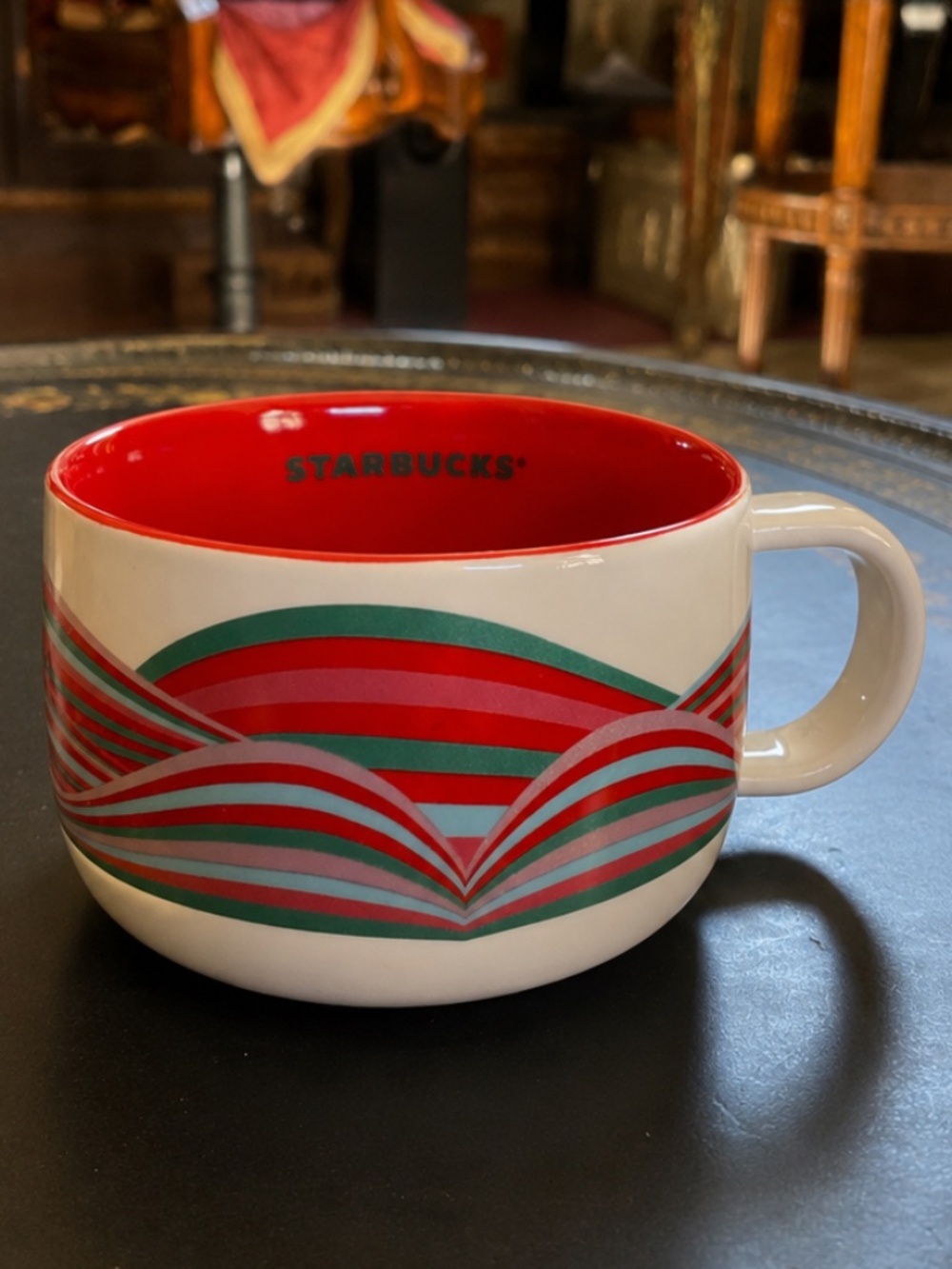 Starbucks Holiday 2024 Oversized Ceramic Candy Twist Mug Coffee Cup 16oz Large